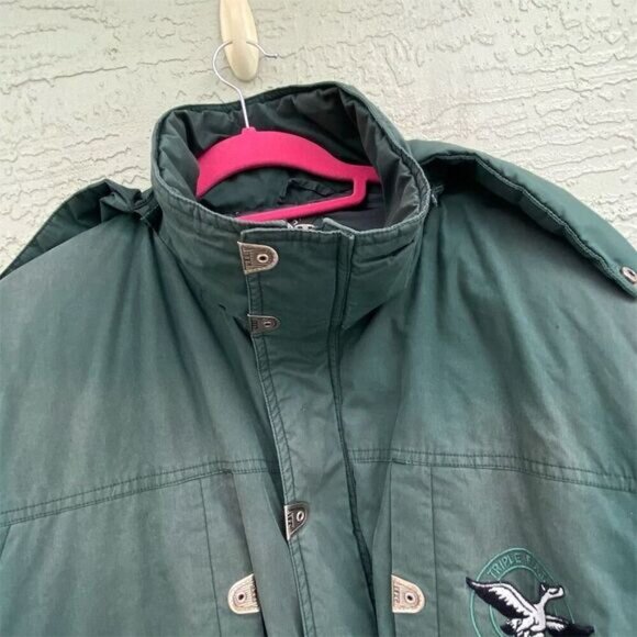 Vintage Triple F.A.T. Goose Men's Green Down Parka Jacket Size L - Picture 5 of 12